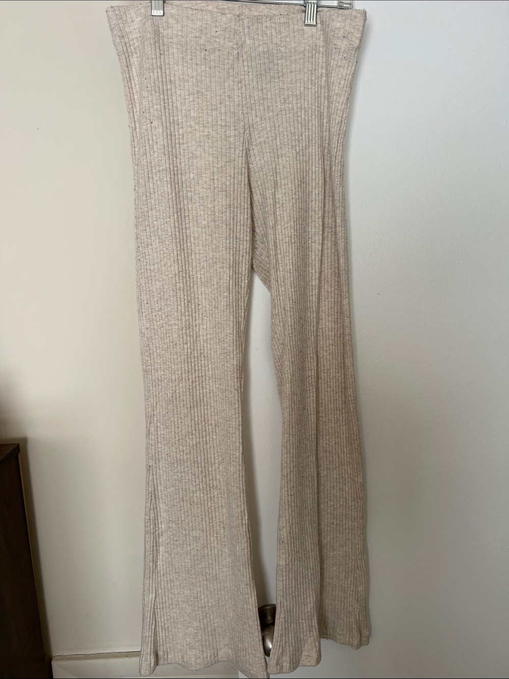 Women’s Cream Ribbed Lounge Pants